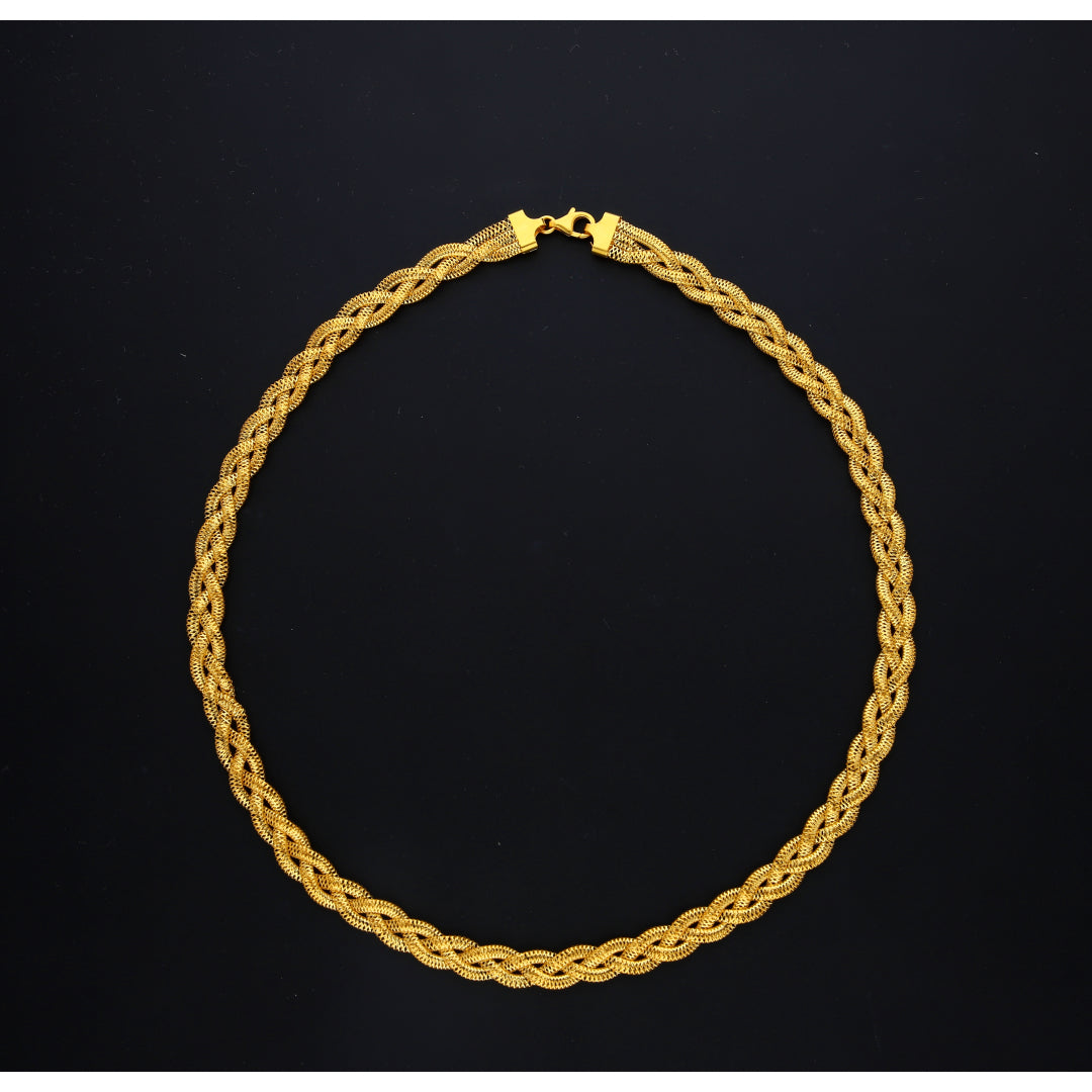 Gold Timeless Braided Chain 21KT - FKJCN21KM10381