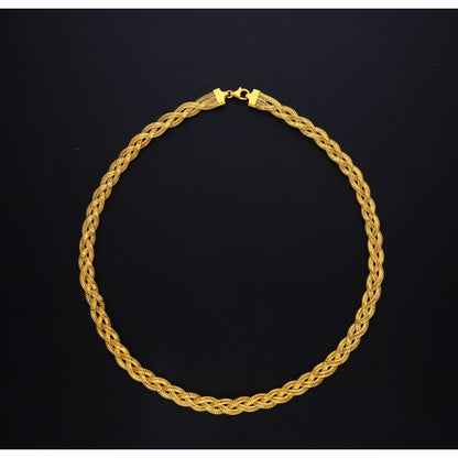 Gold Timeless Braided Chain 21KT - FKJCN21KM10381