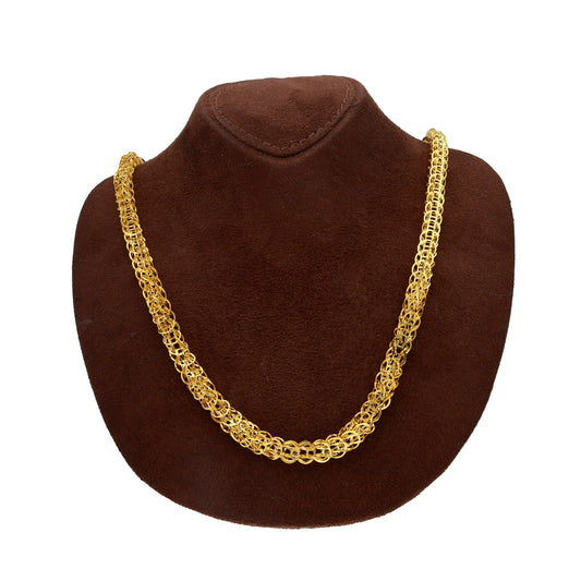 Gold Intricate Woven Chain 21KT - FKJCN21KM10384