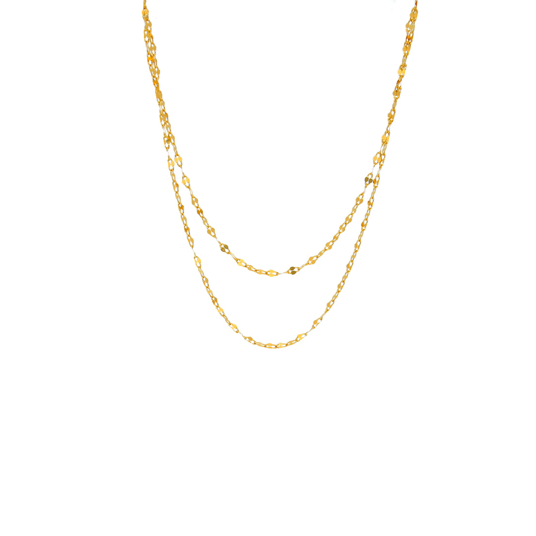 Gold Double-Strand Necklace 21KT - FKJNKL21KM10523