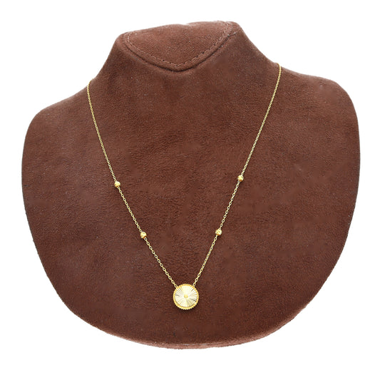 Gold Sunburst Charm Necklace 21KT - FKJNKL21KM10906
