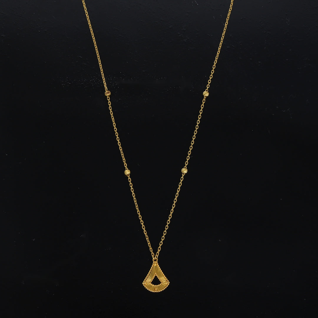 Gold Aura Teardrop Necklace 21KT - FKJNKL21KM10911