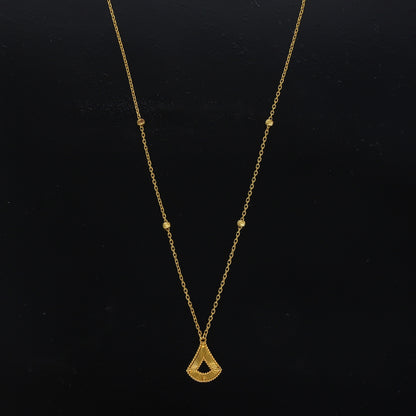 Gold Aura Teardrop Necklace 21KT - FKJNKL21KM10911
