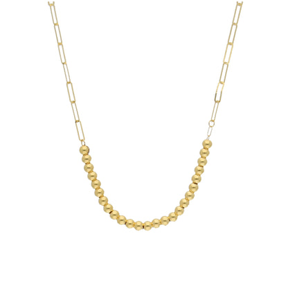 Gold Bead Link Necklace 21KT - FKJNKL21KM11224