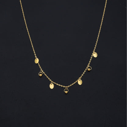 Gold Disc Charm Necklace 21KT - FKJNKL21KM11225