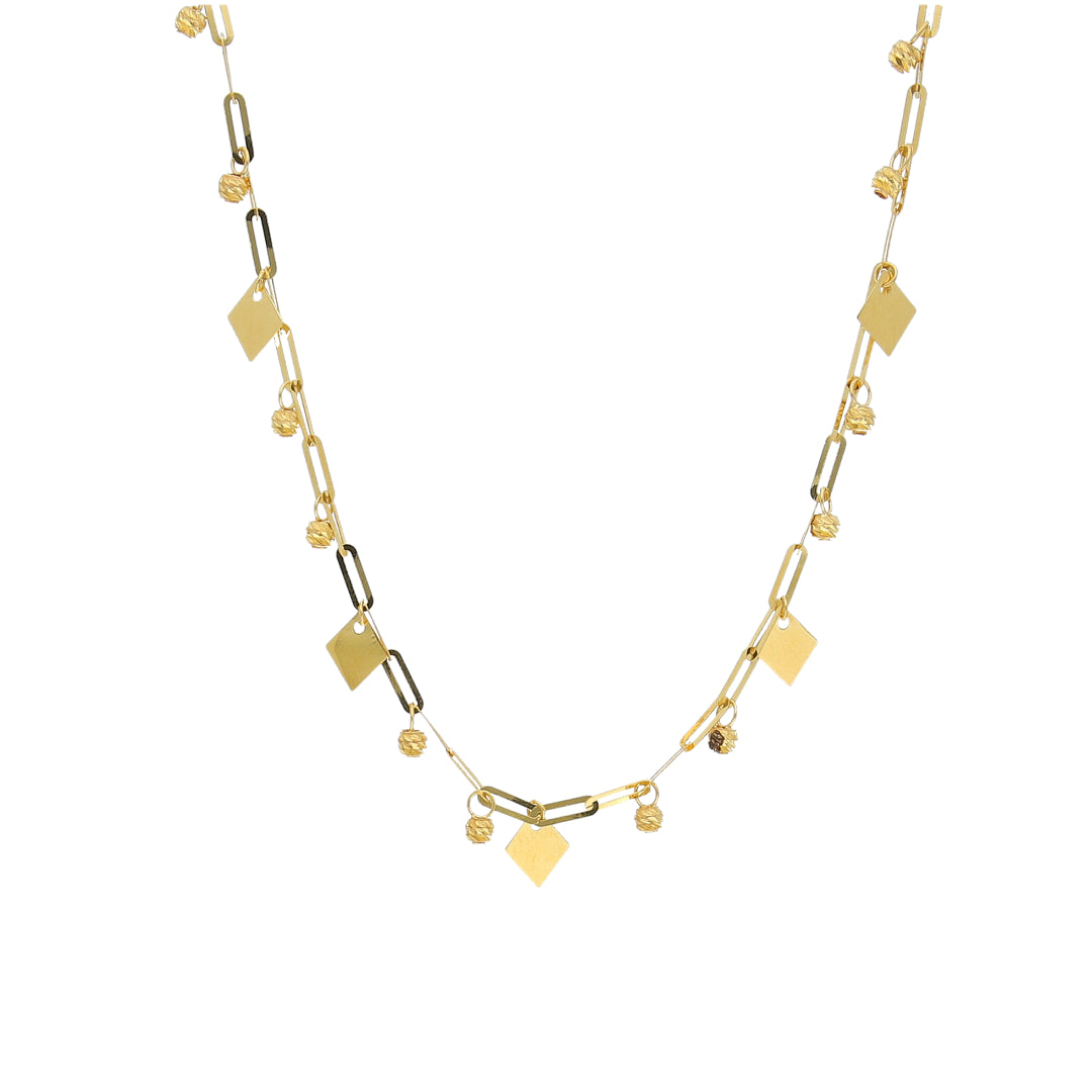 Gold Plate Charm Necklace 21KT - FKJNKL21KM11229