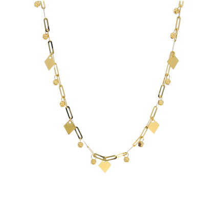 Gold Plate Charm Necklace 21KT - FKJNKL21KM11229