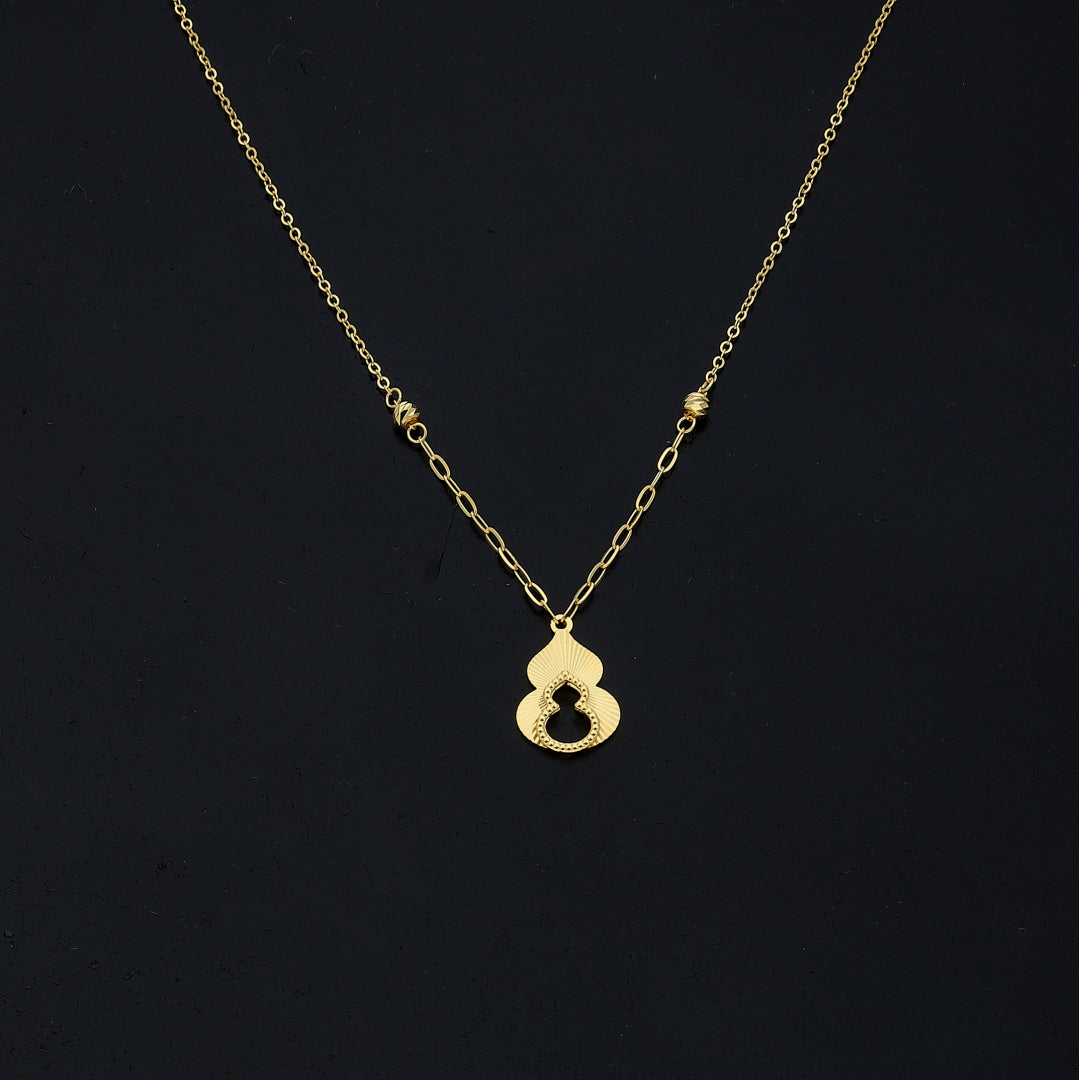 Gold Openwork Charm Necklace 21KT - FKJNKL21KM11230