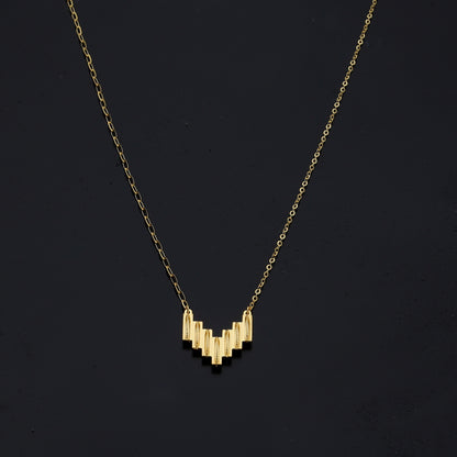 Gold Chevron Necklace 21KT - FKJNKL21KM11234