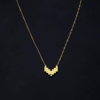 Gold Chevron Necklace 21KT - FKJNKL21KM11234