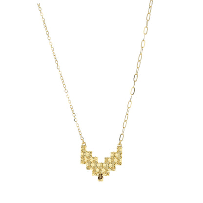 Gold Chevron Necklace 21KT - FKJNKL21KM11234