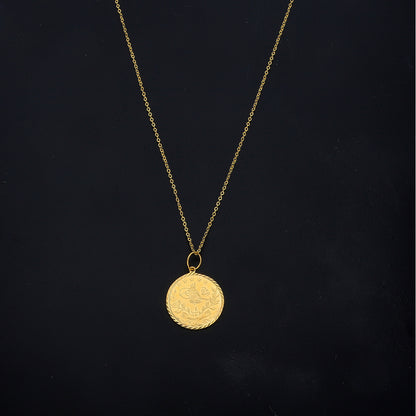 Gold Lira Coin Necklace 21KT - FKJNKL21KM11282