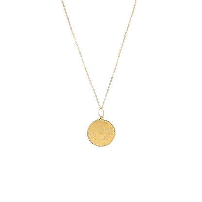 Gold Lira Coin Necklace 21KT - FKJNKL21KM11282