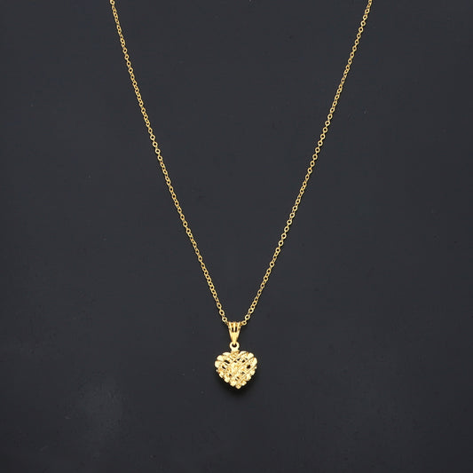 Gold Classic Heart Necklace 21KT - FKJNKL21KM11292