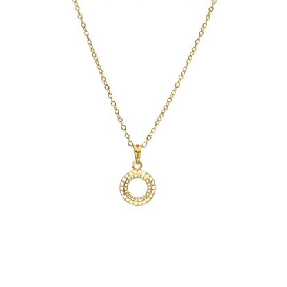 Gold Open Circle Necklace 21KT - FKJNKL21KM11294