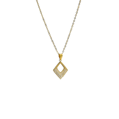 Gold Geometric Filigree Necklace 21KT - FKJNKL21KM11296