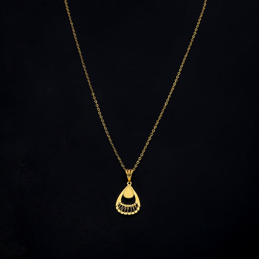 Gold Layered Drop Necklace 21KT - FKJNKL21KM11297