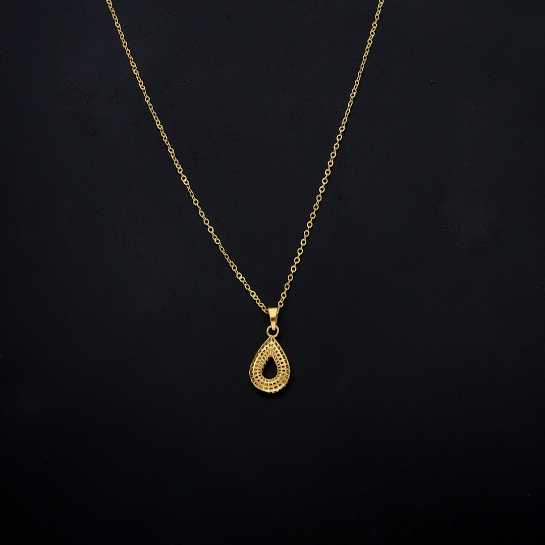 Gold Delicate Drop Necklace 21KT - FKJNKL21KM11300