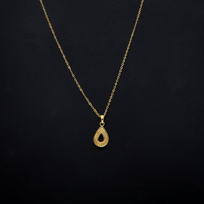 Gold Delicate Drop Necklace 21KT - FKJNKL21KM11300