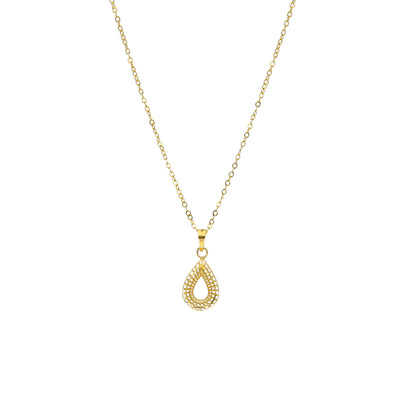 Gold Delicate Drop Necklace 21KT - FKJNKL21KM11300