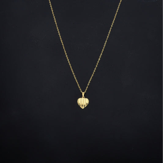Gold Petite Heart Necklace 21KT - FKJNKL21KM11301