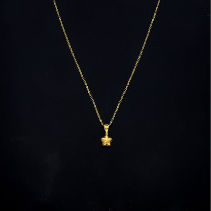 Gold Star Charm Necklace 21KT - FKJNKL21KM11304