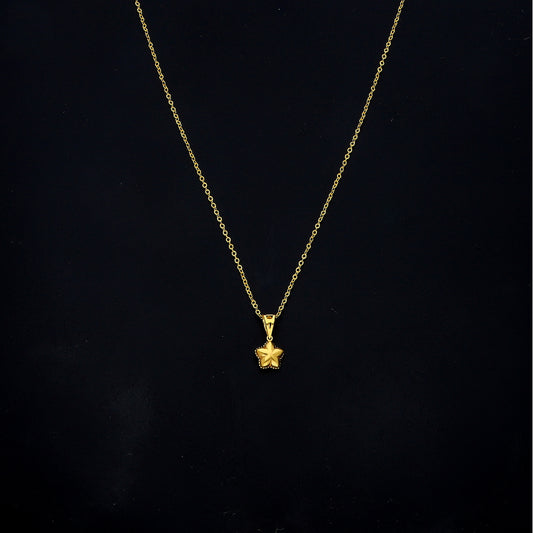 Gold Star Charm Necklace 21KT - FKJNKL21KM11304