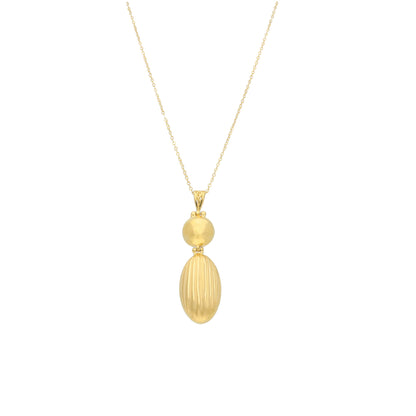 Gold Long Drop Necklace 21KT - FKJNKL21KM11312