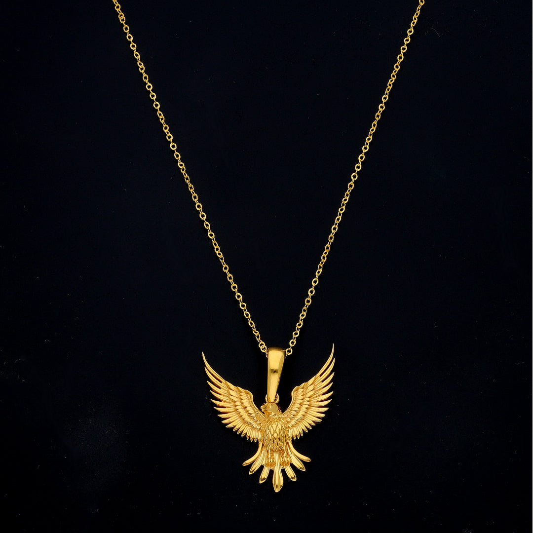Gold Statement Eagle Necklace 21KT - FKJNKL21KM11313