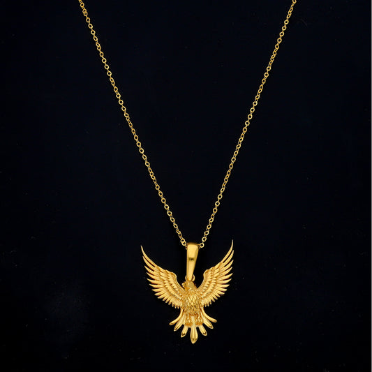 Gold Statement Eagle Necklace 21KT - FKJNKL21KM11313
