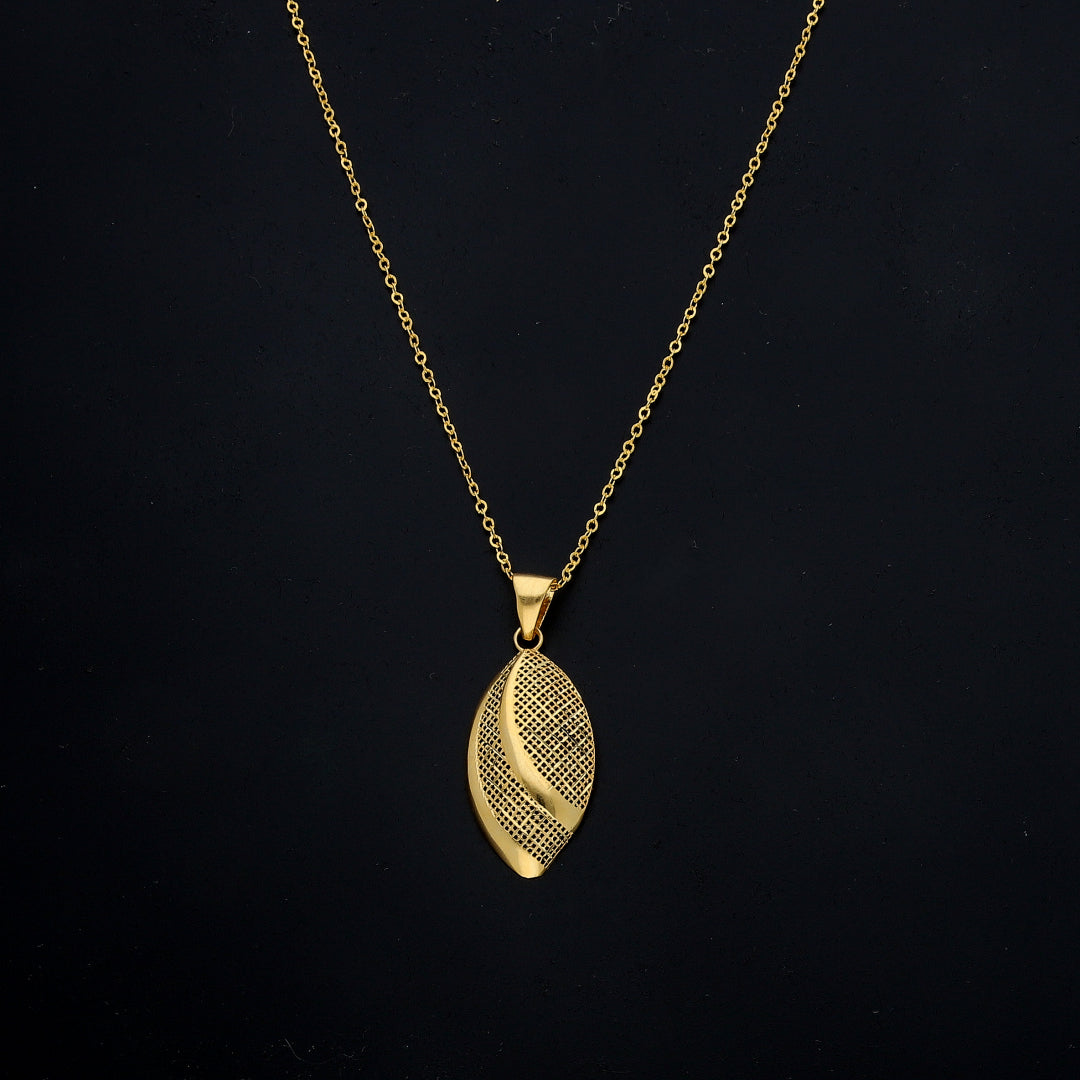 Gold Leaf Cutwork Necklace 21KT - FKJNKL21KM11320