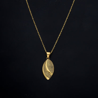 Gold Leaf Cutwork Necklace 21KT - FKJNKL21KM11320