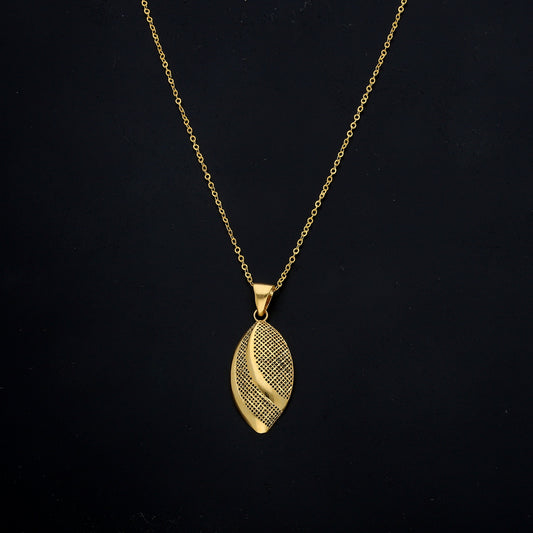 Gold Leaf Cutwork Necklace 21KT - FKJNKL21KM11320