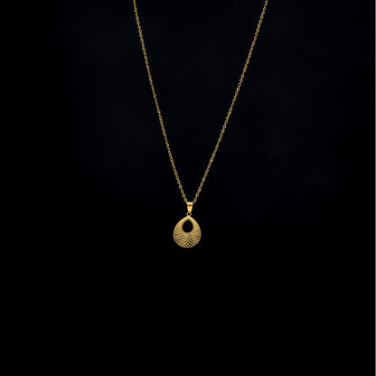 Gold Luxe Oval Necklace 21KT - FKJNKL21KM11324