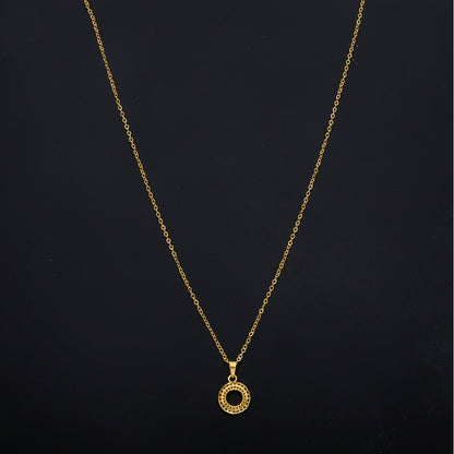 Gold Open Round Necklace 21KT - FKJNKL21KM11326