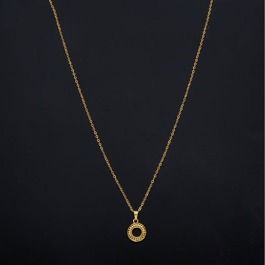 Gold Open Round Necklace 21KT - FKJNKL21KM11326