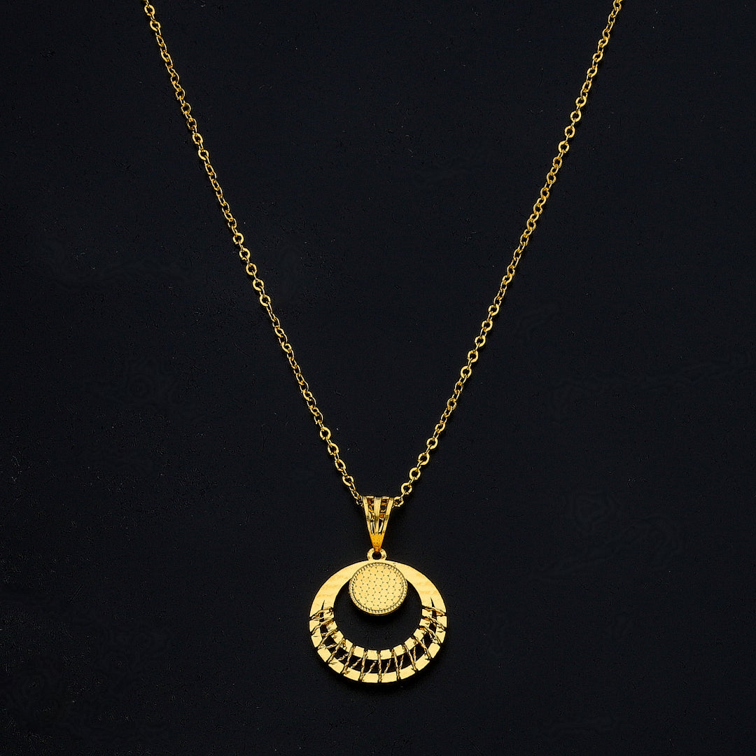 Gold Harmony Circle Necklace 21KT - FKJNKL21KM11332