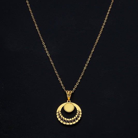 Gold Harmony Circle Necklace 21KT - FKJNKL21KM11332