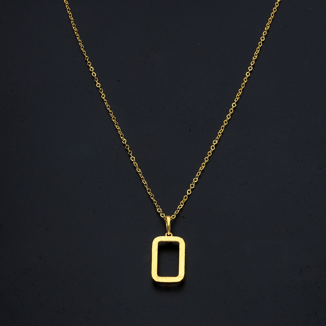 Gold Open Frame Necklace 21KT - FKJNKL21KM11334