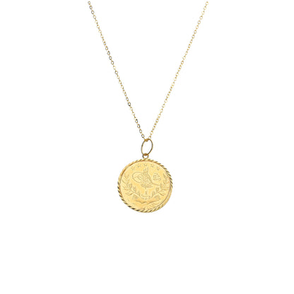Gold Lira Coin Necklace 21KT - FKJNKL21KM11337