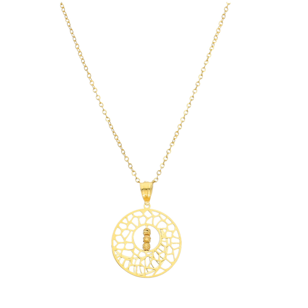 Gold Abstract Circle Necklace 21KT - FKJNKL21KM11338