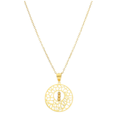 Gold Abstract Circle Necklace 21KT - FKJNKL21KM11338