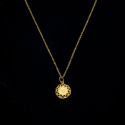 Gold Coin Design Necklace 21KT - FKJNKL21KM11340