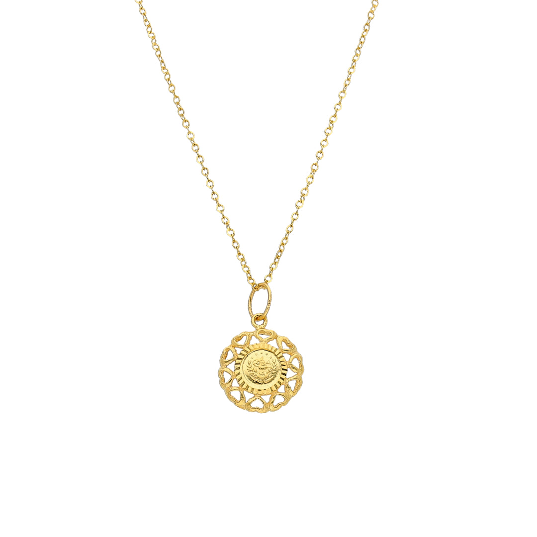 Gold Coin Design Necklace 21KT - FKJNKL21KM11340