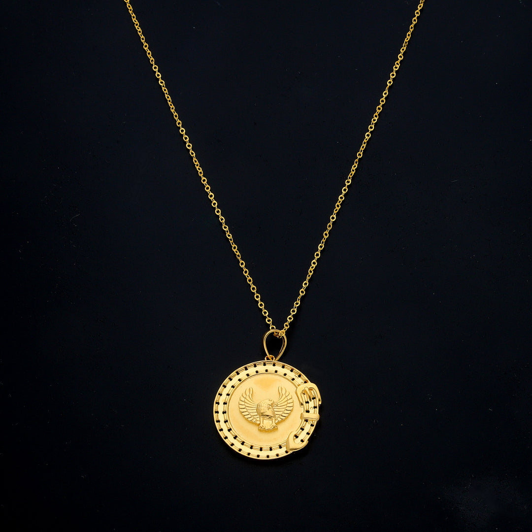 Gold  Regal Eagle Necklace 21KT - FKJNKL21KM11355