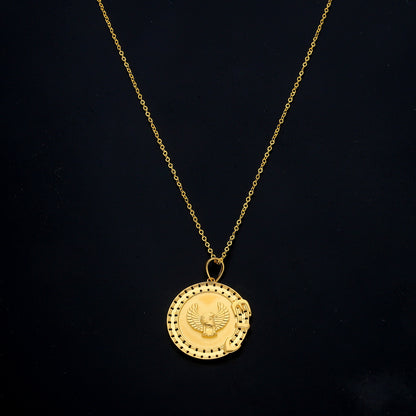 Gold  Regal Eagle Necklace 21KT - FKJNKL21KM11355