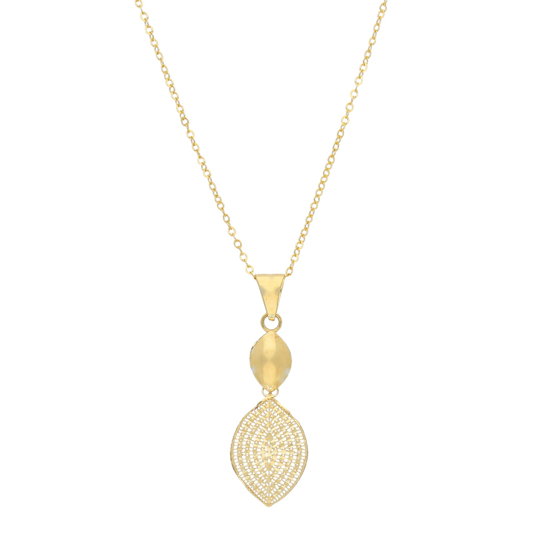 Gold Mesh Drop Necklace 21KT - FKJNKL21KM11358