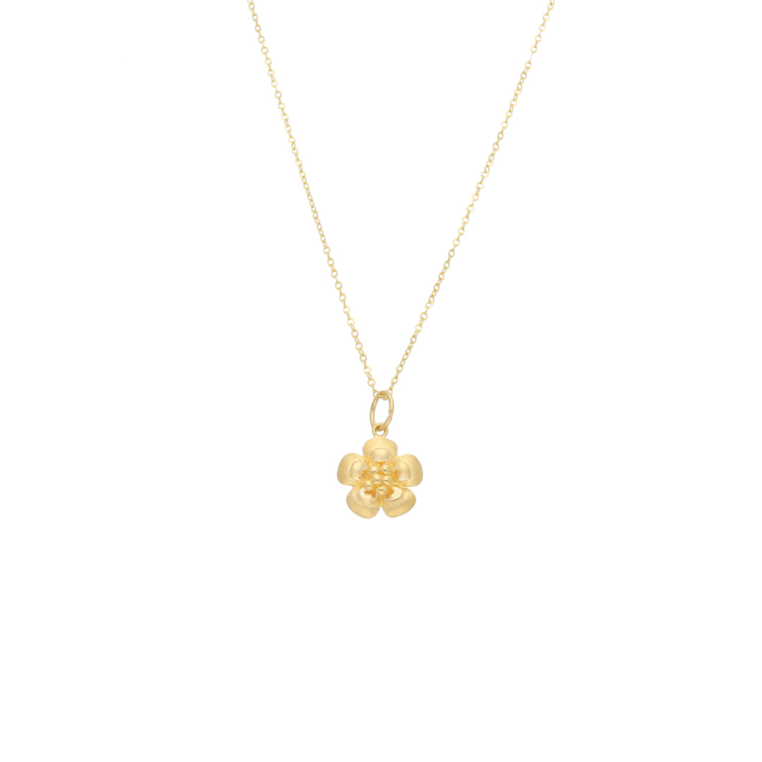 Gold Designer Flower Necklace 21KT - FKJNKL21KM11361