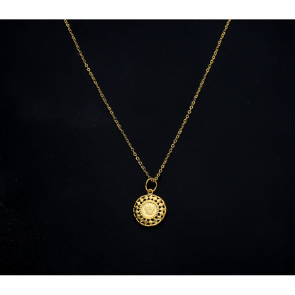 Gold Lira Inspired Necklace 21KT - FKJNKL21KM11362