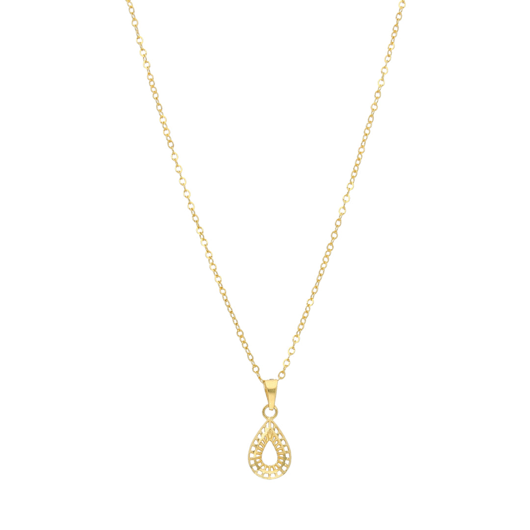 Gold Teardrop Necklace 21KT - FKJNKL21KM11363
